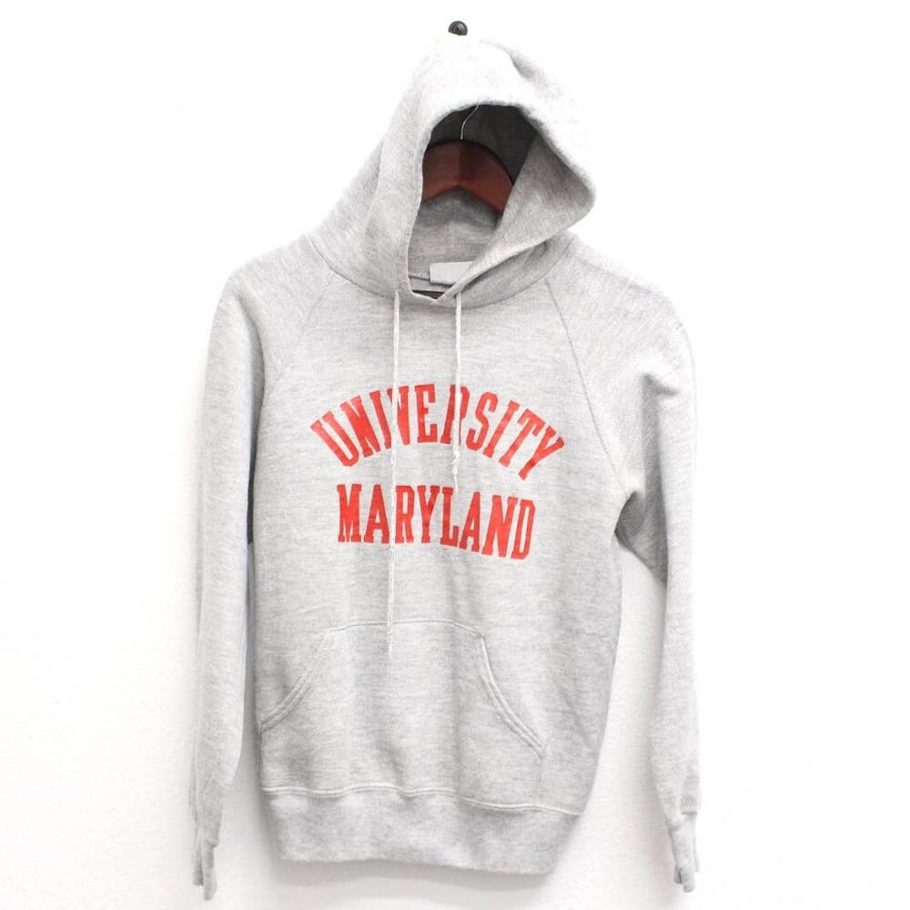 Vintage 80s Maryland Terrapins Hoodie Men’s Medium Gray NCAA College
